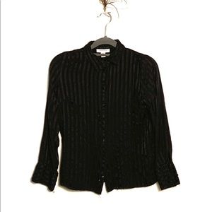 Topshop Black Silk-texture Blouse button up